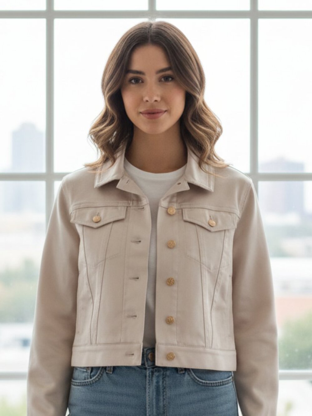 BCBGeneration Champagne Metallic Jacket Lightweight